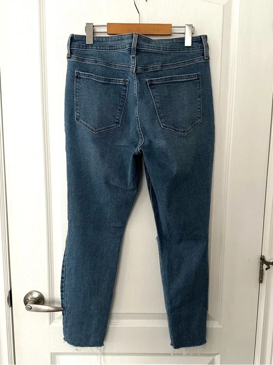 Women's High Rise Skinny Distressed Denim Jeans Faded Blue Frayed Size 12 - Picture 3 of 9